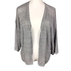 NWT 89th & Madison Heather Gray Open-Front Women's Sweater XL